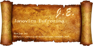 Janovics Eufrozina névjegykártya
