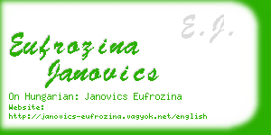 eufrozina janovics business card